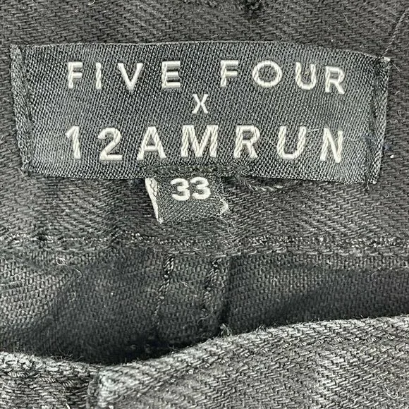 Five Four Los Angeles Mens 33 Slim Distressed Jeans Dark Black Denim 12AMRUN